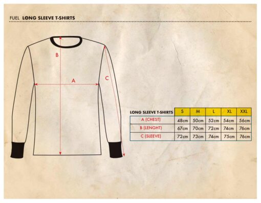 Fuel Long Sleeve - Size Chart