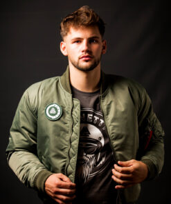 Bonetti Armored Motorcycle Bomber Jacket - Green Front