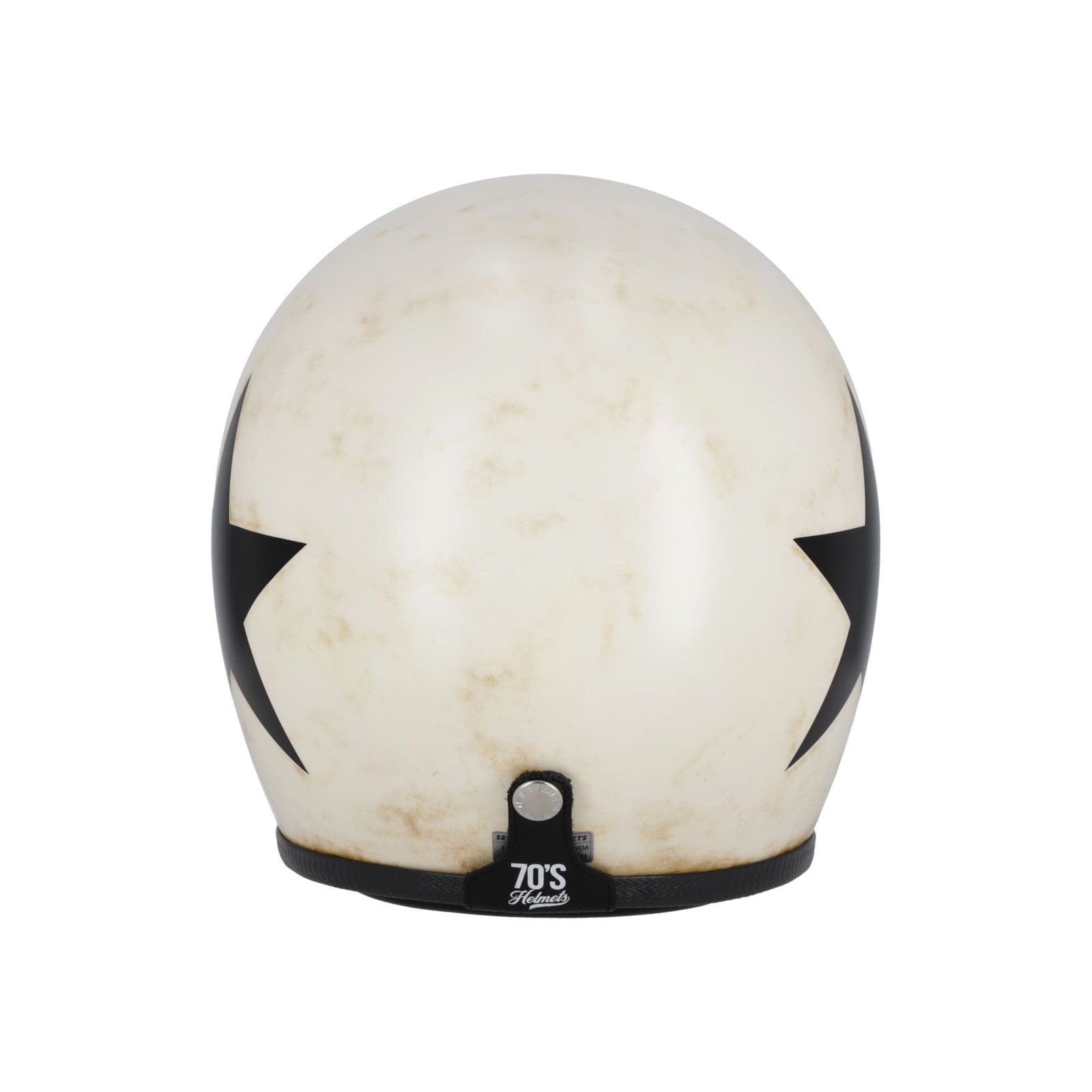 Star Rider Helmet 70's Helmets Style militar White and Black star - Rider District